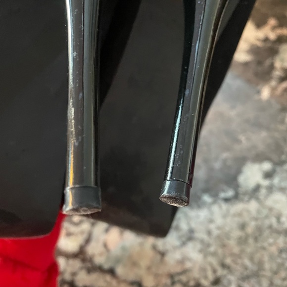 Sexy Black Brushed Fabric Spike Stiletto Platform Heels - Picture 5 of 5